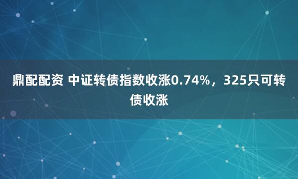 鼎配配资 中证转债指数收涨0.74%，325只可转债收涨